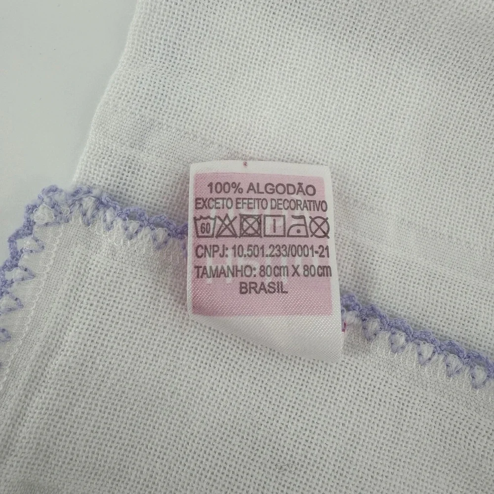 Hello Baby White Sunbonnet Sue Style Applique Pram Blanket Crochet Edge Trim